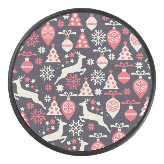  kerstfeestdag in Retro Hockey Puck (Voorkant)