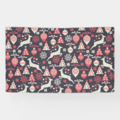  kerstfeestdag in Retro Spandoek (Horizontaal)