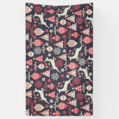 kerstfeestdag in Retro Spandoek (Verticaal)