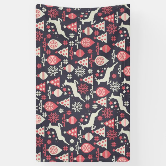  kerstfeestdag in Retro Spandoek (Verticaal)