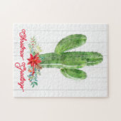 Kerstfeestdag in Rotische woestijn Cactus Legpuzzel (Horizontaal)