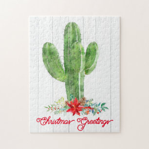 Kerstfeestdag in Rotische woestijn Cactus Legpuzzel