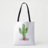 Kerstfeestdag in Rotische woestijn Cactus Tote Bag (Voorkant)