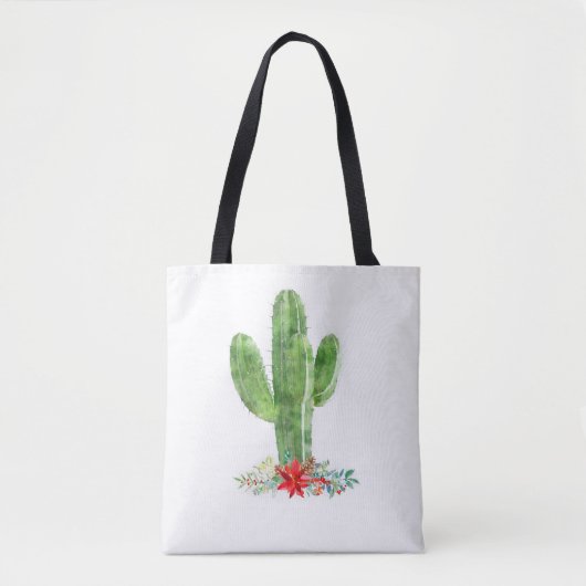 Kerstfeestdag in Rotische woestijn Cactus Tote Bag (Voorkant)