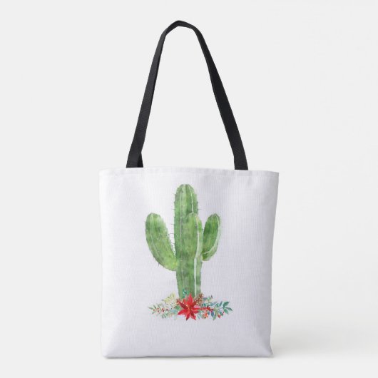 Kerstfeestdag in Rotische woestijn Cactus Tote Bag (Achterkant)