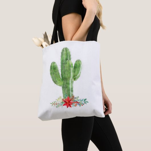 Kerstfeestdag in Rotische woestijn Cactus Tote Bag (Dichtbij)