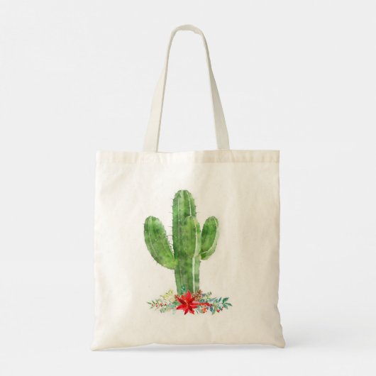 Kerstfeestdag in Rotische woestijn Cactus Tote Bag (Achterkant)