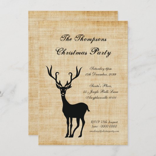 kerstfeestdag in Rustic Xmas Kaart (Voorkant / Achterkant)