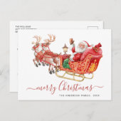 kerstfeestdag in Santa Claus Slapigh Briefkaart (Voorkant / Achterkant)