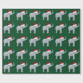 kerstfeestdag in Santa Hat Green Holiday Cadeaupapier (Vlak)