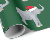 kerstfeestdag in Santa Hat Green Holiday Cadeaupapier (Rol Hoek)