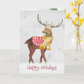 Kerstfeestdag in Snowflakes Kaart (Gele Bloem)