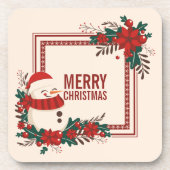 kerstfeestdag in Snowman | Onderzetter (Voorkant)