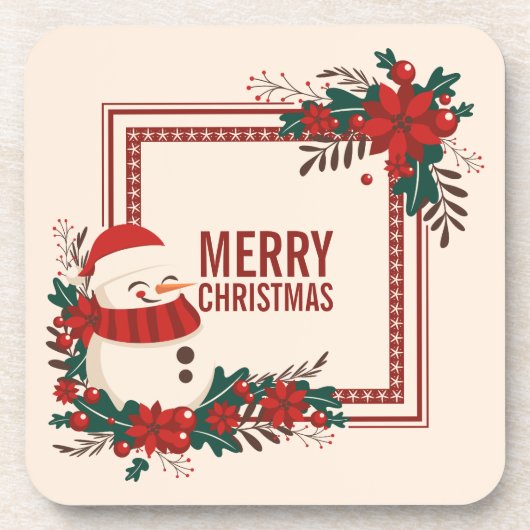 kerstfeestdag in Snowman | Onderzetter (Voorkant)