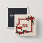 kerstfeestdag in Snowman | Pin-Button Vierkante Button 5,1 Cm (Voorkant /achterkant)