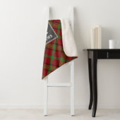 kerstfeestdag in Tartan Monogram Family Pattern Sherpa Deken (In situ)