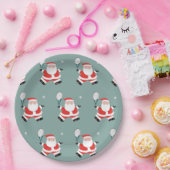 Kerstfeestdag in Tennis Papieren Bordje (Feest)