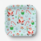 Kerstfeestdag in Tennis Papieren Bordje (Voorkant)