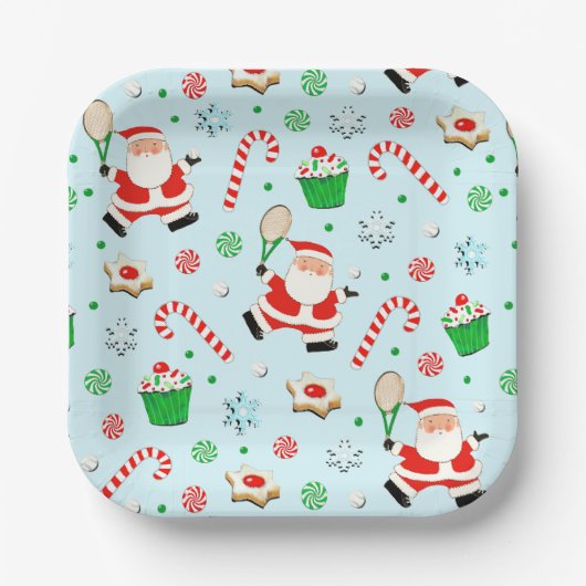 Kerstfeestdag in Tennis Papieren Bordje (Voorkant)