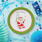 Kerstfeestdag in Tennis Papieren Bordje (Feest)