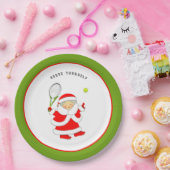 Kerstfeestdag in Tennis Papieren Bordje (Feest)