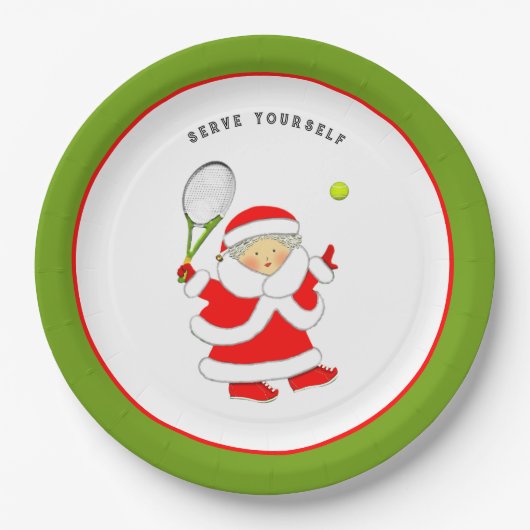 Kerstfeestdag in Tennis Papieren Bordje (Voorkant)