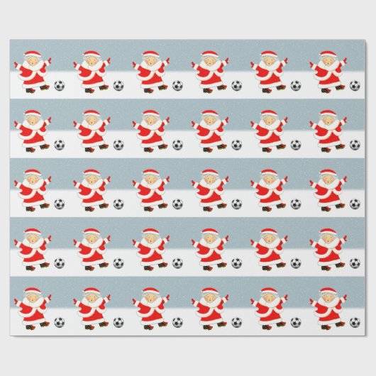 kerstfeestdag in voetbal cadeaupapier (Vlak)