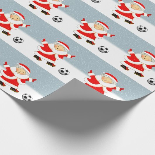 kerstfeestdag in voetbal cadeaupapier (Hoek)