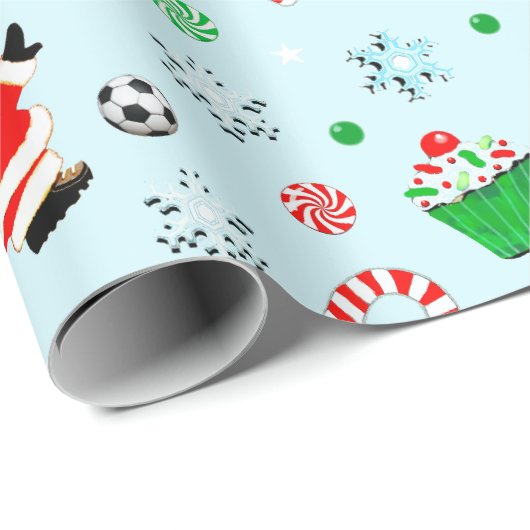 kerstfeestdag in voetbal cadeaupapier (Rol Hoek)