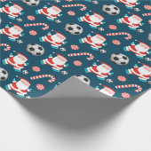 kerstfeestdag in voetbal cadeaupapier (Hoek)