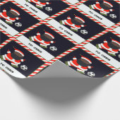 kerstfeestdag in voetbal cadeaupapier (Hoek)