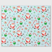 kerstfeestdag in voetbal cadeaupapier (Vlak)