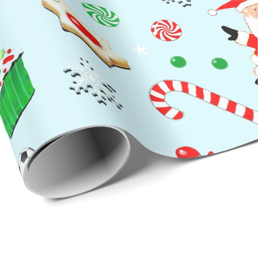 kerstfeestdag in voetbal cadeaupapier (Rol Hoek)