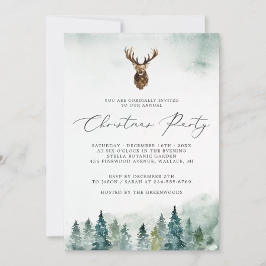 Kerstfeestdag in winterbosgebied kaart (Voorkant)