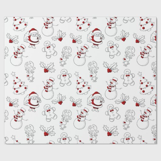 kerstfeestdag inpakpapier (Vlak)