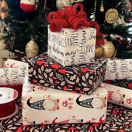 Kerstfeestdag Inpakpapier Vel