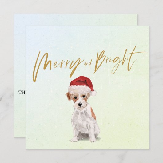 Kerstfeestdag Jack Russell Dog Merry Greeting (Voorkant / Achterkant)