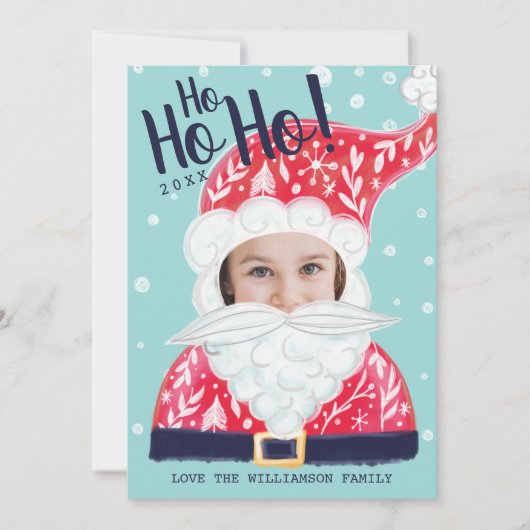 kerstfeestdag jolly Santa Claus-fotokaart Feestdagenkaart (Voorkant)