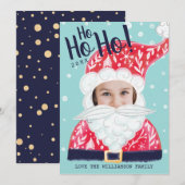 kerstfeestdag jolly Santa Claus-fotokaart Feestdagenkaart (Voorkant / Achterkant)