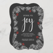 kerstfeestdag Joy Chalkboard Pine Branch Feestdagenkaart (Voorkant / Achterkant)