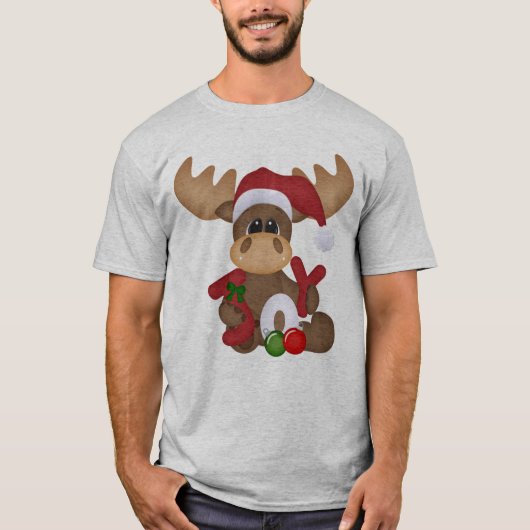 Kerstfeestdag Joy Moose mannen t-shirt (Voorkant)
