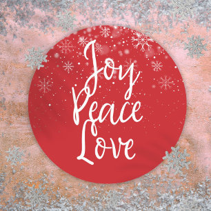 Kerstfeestdag Joy Peace Love Ronde Sticker
