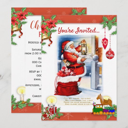  kerstfeestdag kaart (Voorkant / Achterkant)