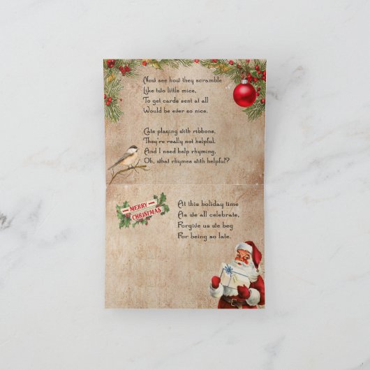 Kerstfeestdag Kaart (Binnen)