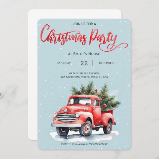 Kerstfeestdag Kaart (Voorkant / Achterkant)