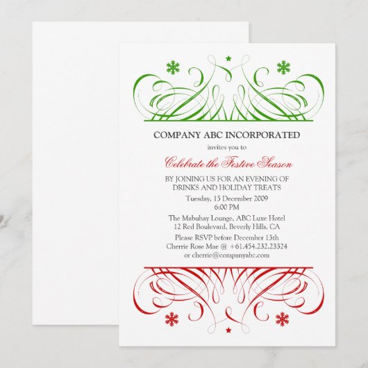 Kerstfeestdag Kaart (Voorkant / Achterkant)