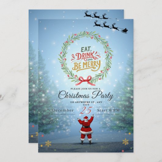 Kerstfeestdag Kaart (Voorkant / Achterkant)