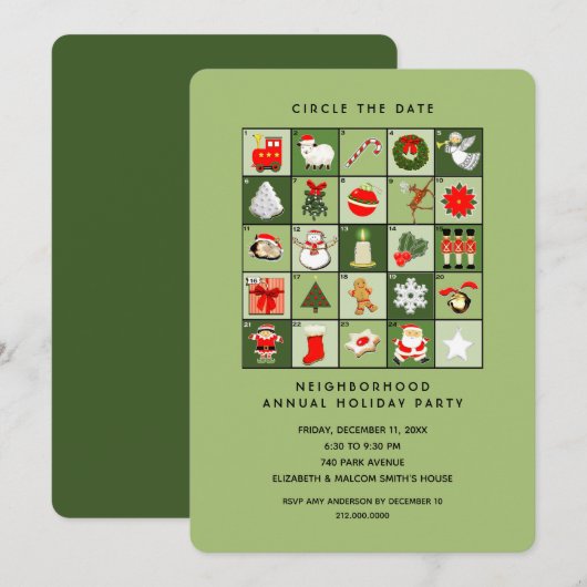 Kerstfeestdag Kaart (Voorkant / Achterkant)