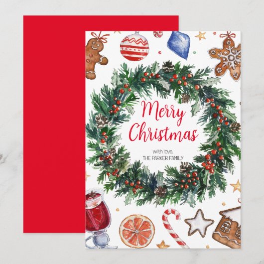 kerstfeestdag Kaart (Voorkant / Achterkant)