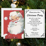 kerstfeestdag kaart<br><div class="desc">Gemakkelijk om de Uitnodiging van het Kerstfeest aan te passen.  illustratie kerstvakantieontwerp met een gelukkige,  vrolijke kerstman met een pet en het winden alsof hij een geheim heeft. Hoi,  vrolijk kerstfeest!</div>
